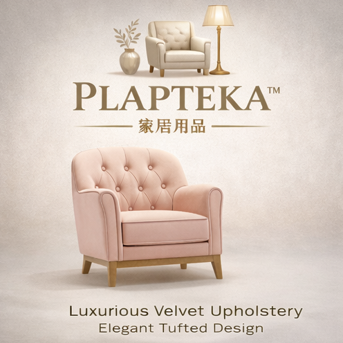 PLAPTEKA™ Aurelia Velvet Accent Chair – Luxury Tufted Lounge Armchair for Living Room & Reading